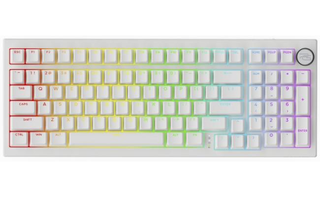 Proove RGB Mechanical Wireless Keyboard Gaming Slicker Special Edition, connection Type: 2.4GHz+BT5.3+USB, Typical switches Huano Kobe, (English Layout) - White
